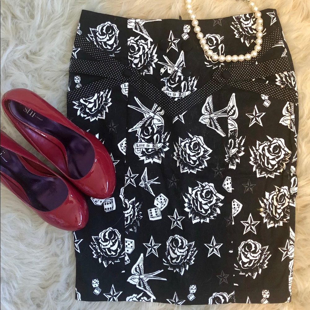 Living Dead Souls pencil mini skirt